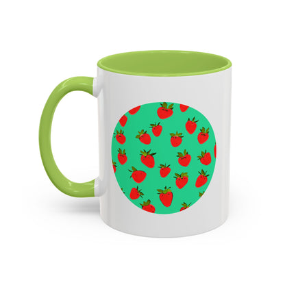 Strawberry Pattern - Color Accent Mug