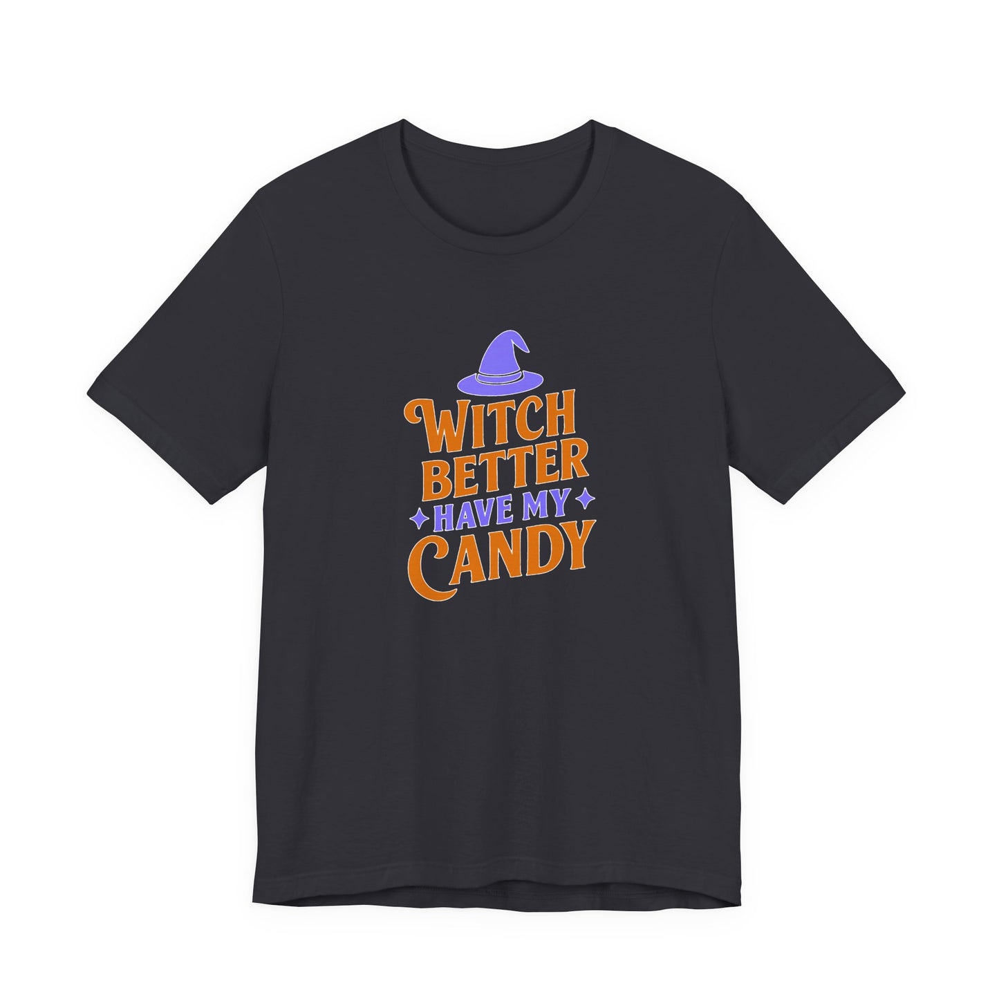 Halloween Witch Candy Tee, Funny Halloween Shirt, Unisex Halloween T-Shirt, Casual Fall Apparel, Trick or Treat Outfit
