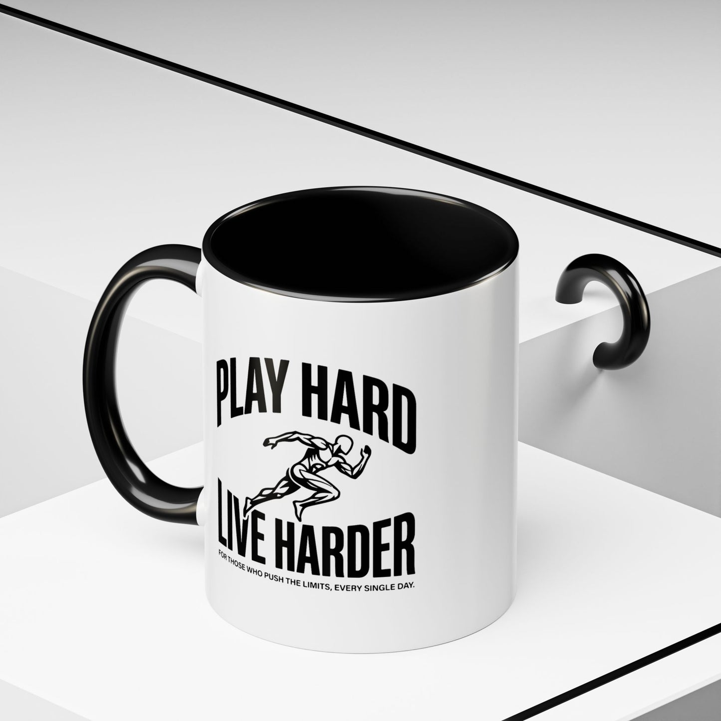 Play Hard / Live Harder - Color Accent Mug