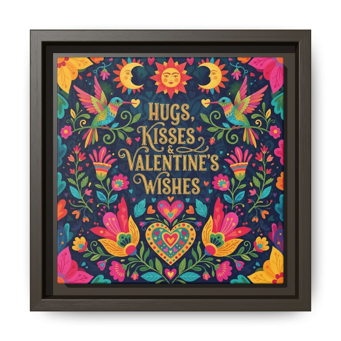 Hugs, Kisses & Valentine’s Wishes - Framed Canvas
