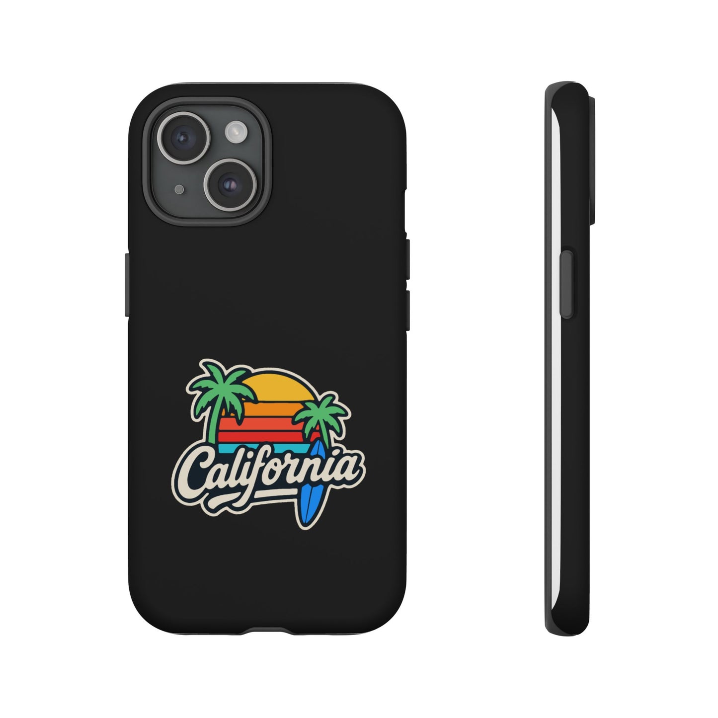 California Sunset Phone Case, Tropical Cell Phone Cover, Beach Lover Gift, Summer Vibes Accessory, Surfing Decor, Personalized Case