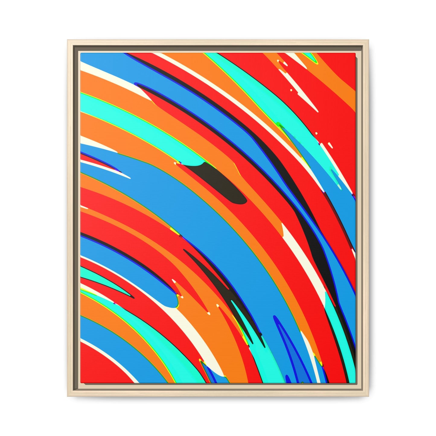 Abstract Rainbow Swirl Arc - Framed Canvas
