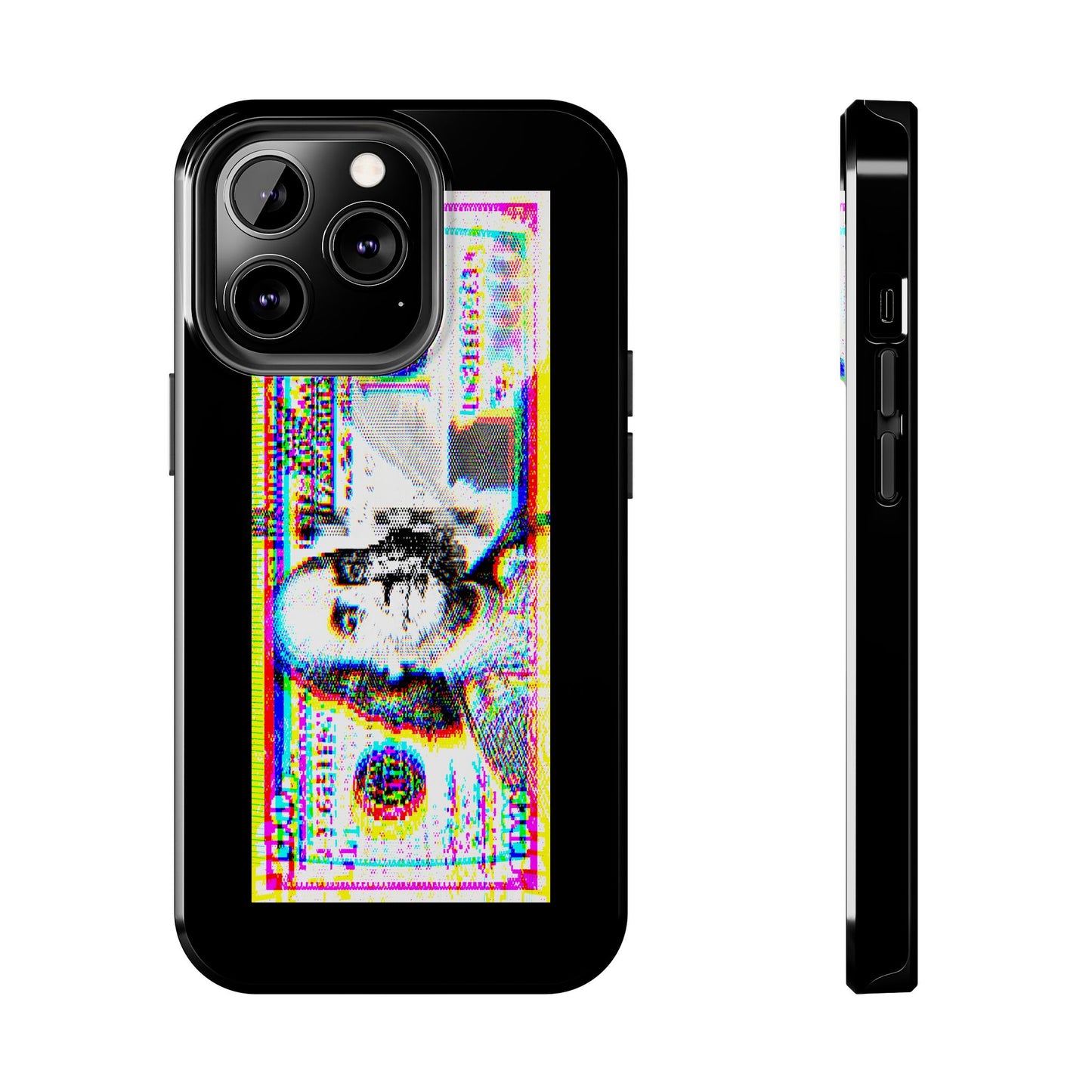 100 Dollars Bill - Neon Color Explosion - Phone Case