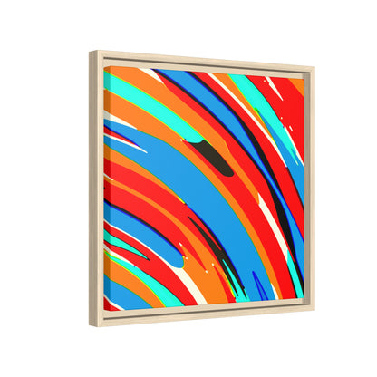 Abstract Rainbow Swirl Arc - Framed Canvas