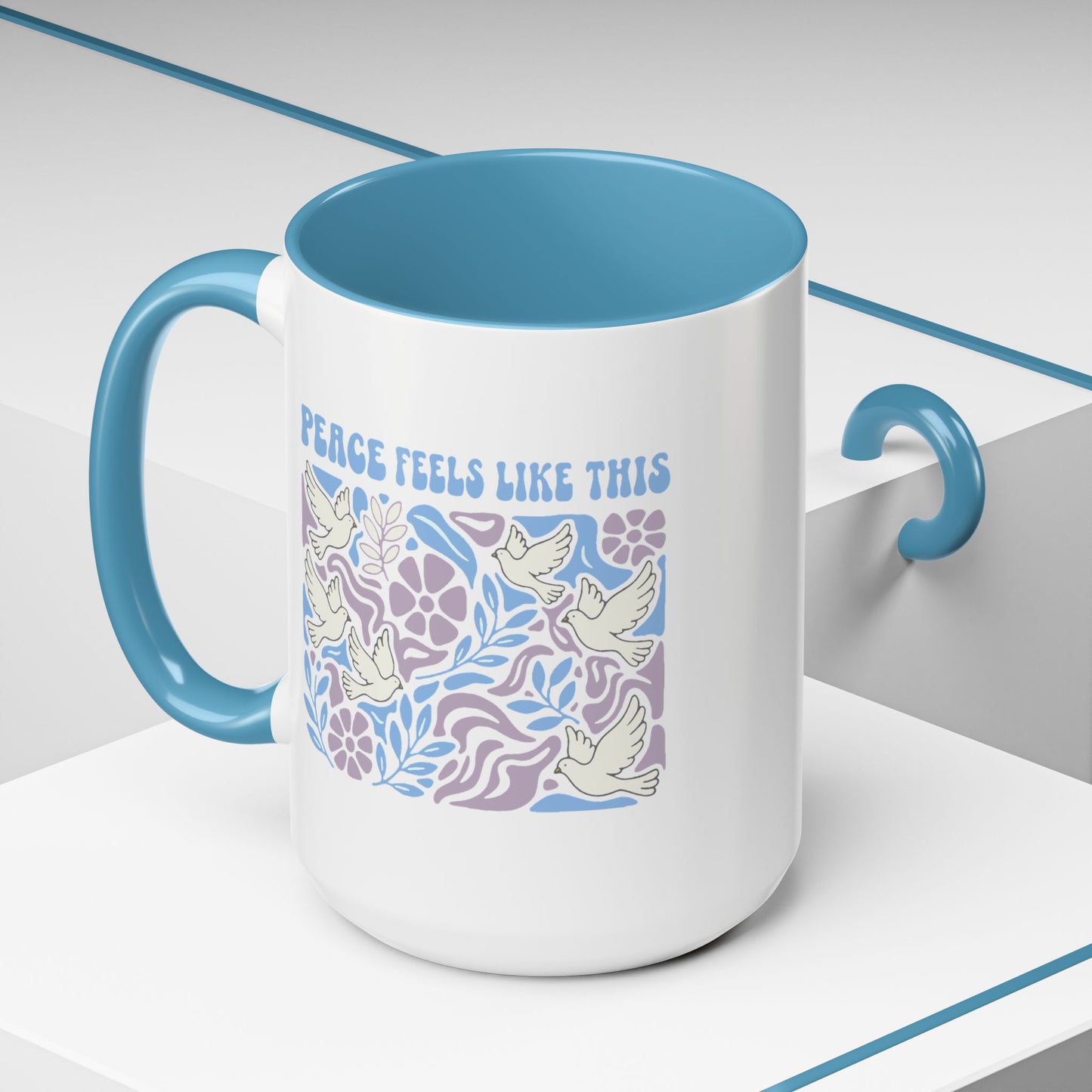 Peace Feels Like This - Color Accent Mug