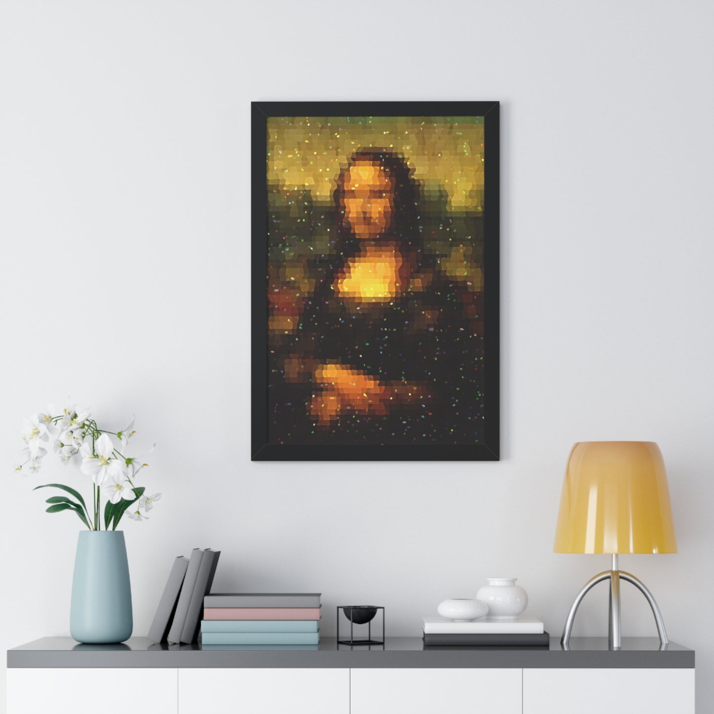 Pixel Muse — Silent Smile - Framed Poster