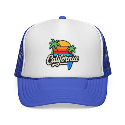 California Sunset Trucker Cap, Summer Hat, Beach Apparel, Gift for Him/Her, Fun Outdoor Accessory