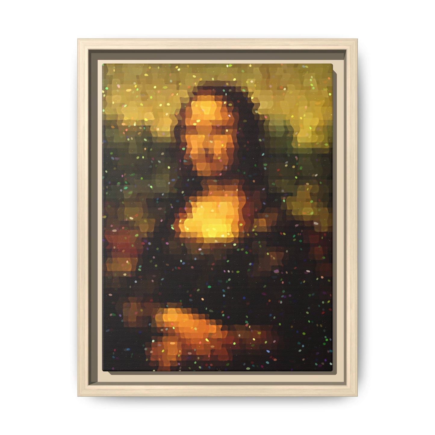 Pixel Muse — Silent Smile - Framed Canvas