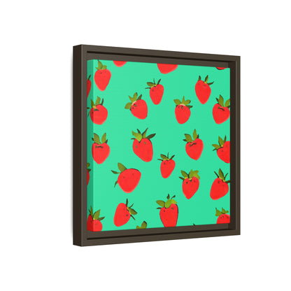 Strawberry Pattern - Framed Canvas