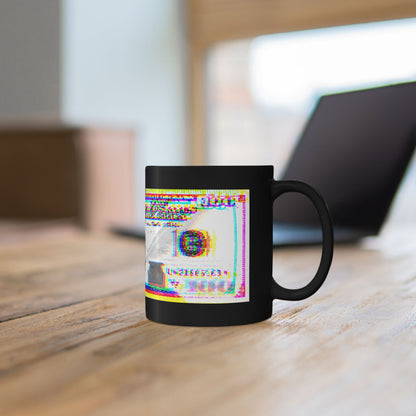 100 Dollars Bill - Neon Color Explosion - Black Mug