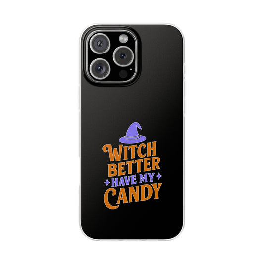 Spooky Witch Flexi Case, Halloween Phone Cover, Witch Themed Phone Case, Cute Candy Case, Trick or Treat Gift, Holiday Accessory