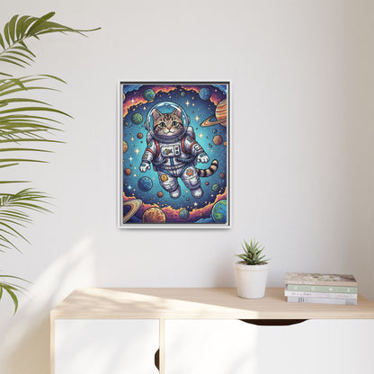 Astronaut Cat - Framed Canvas
