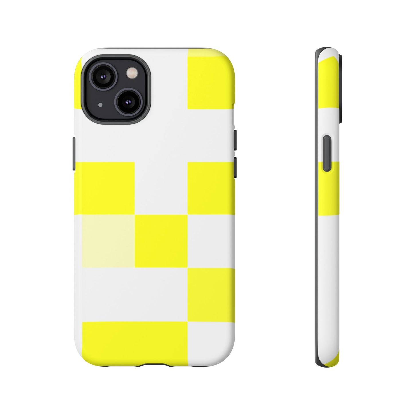 Yellow Pixel Grid - Phone Case