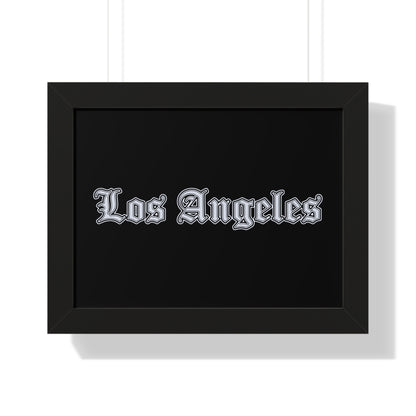 Los Angeles Framed Horizontal Poster, Wall Art, Home Decor, Gift for LA Lovers, Modern Wall Art, Interior Decoration - Silver Edition