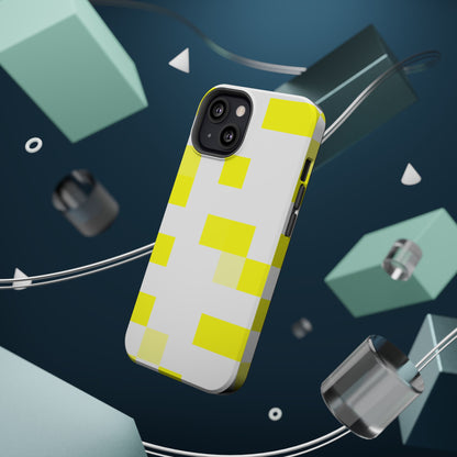Yellow Pixel Grid -  Magnetic Phone Case