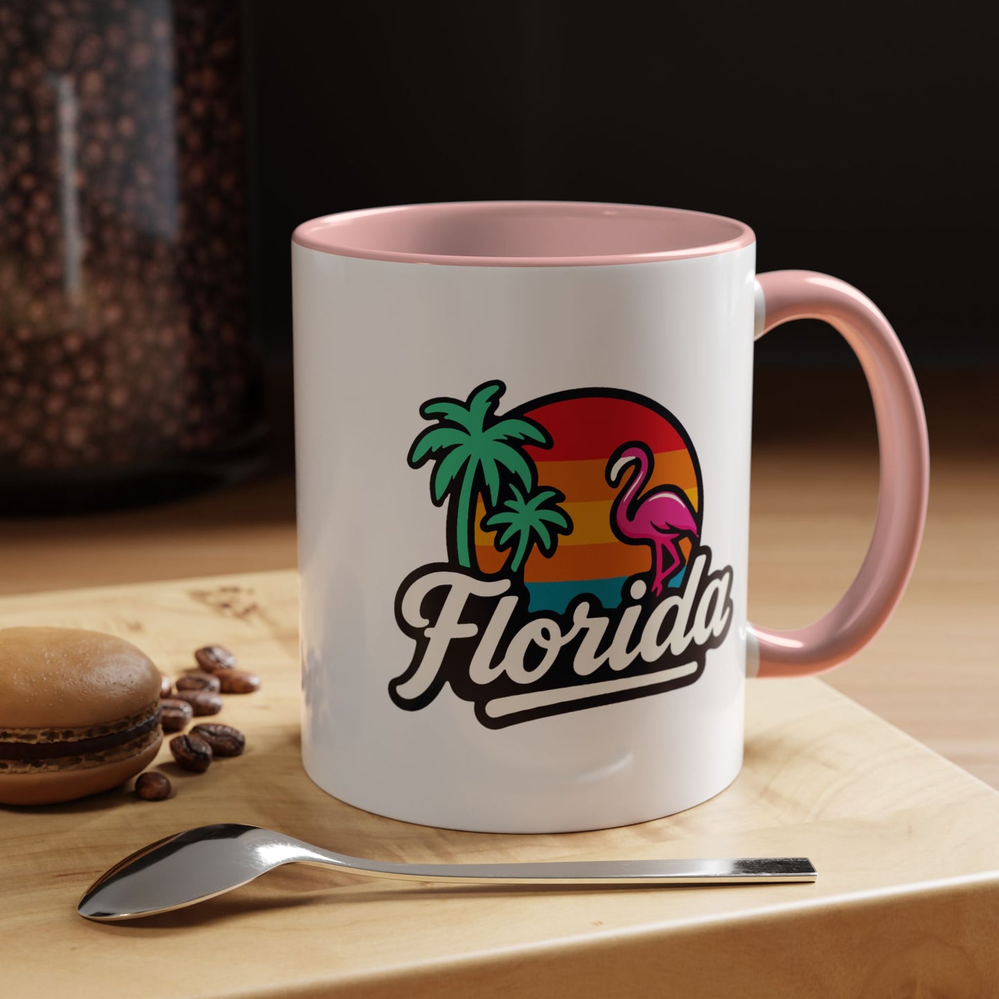Florida Sunset Palm - Color Accent Mug