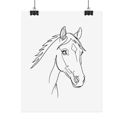 Horse Portrait Sketch - Rolled Poster