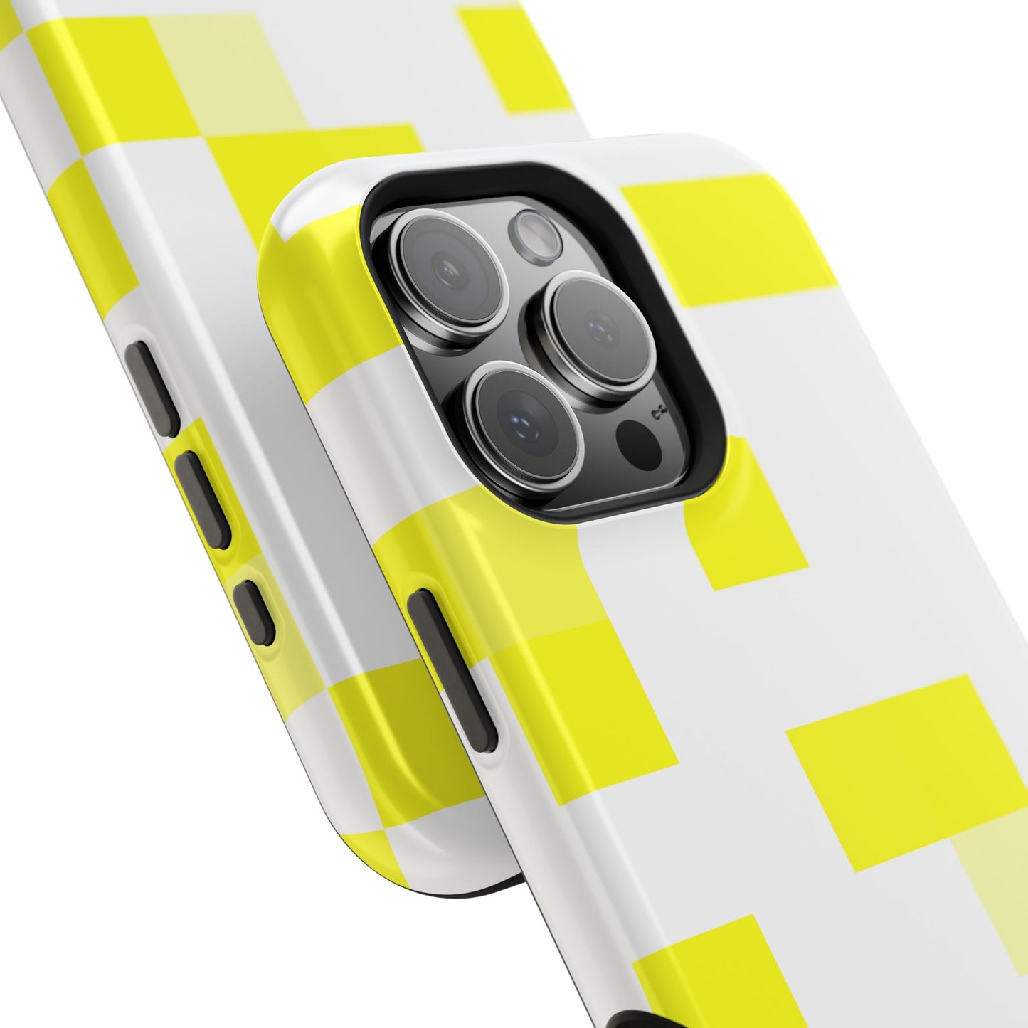Yellow Pixel Grid -  Magnetic Phone Case